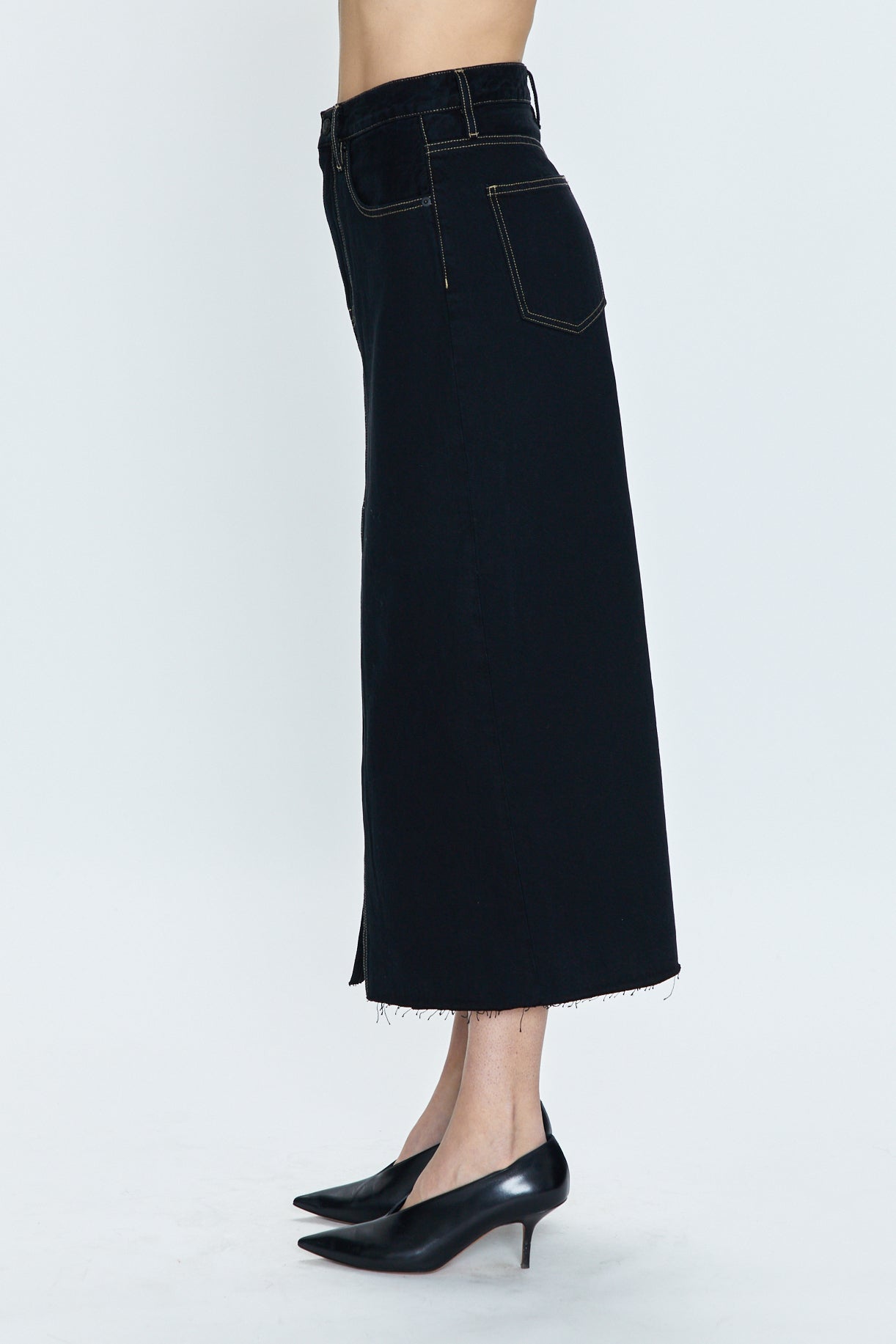 Alice High Rise Midi Skirt-Noir