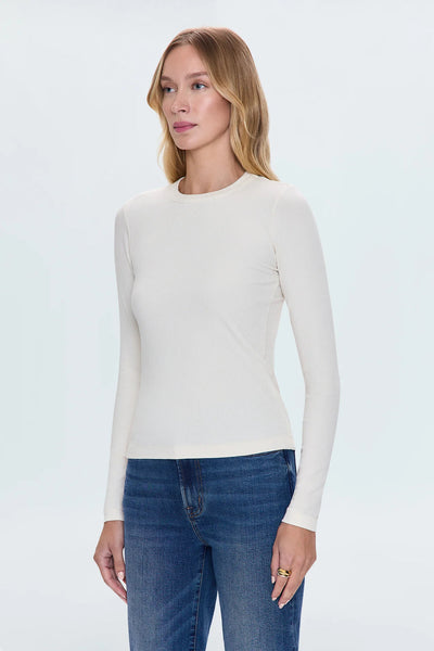 Bailey Long Sleeve Crewneck Top-Le Blanc
