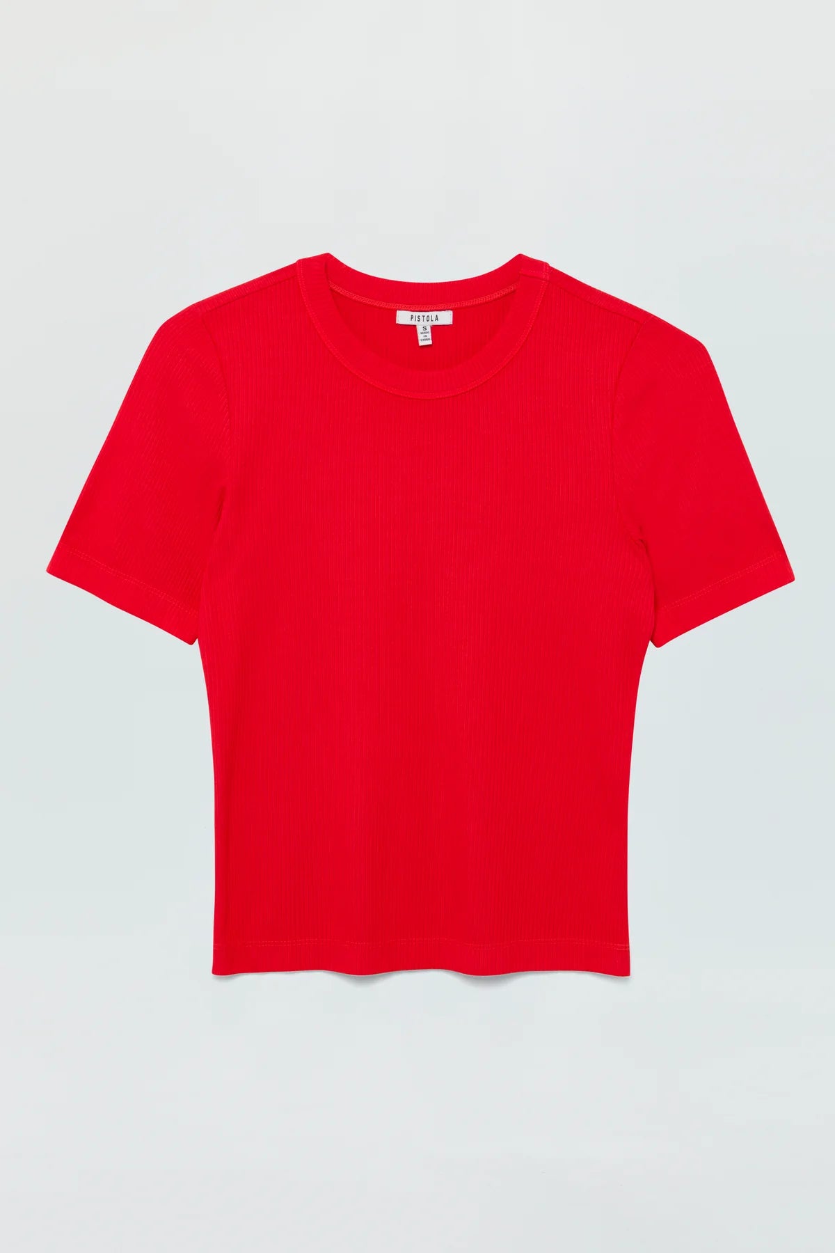 Bella Short Sleeve Fitted Tee-Rouge