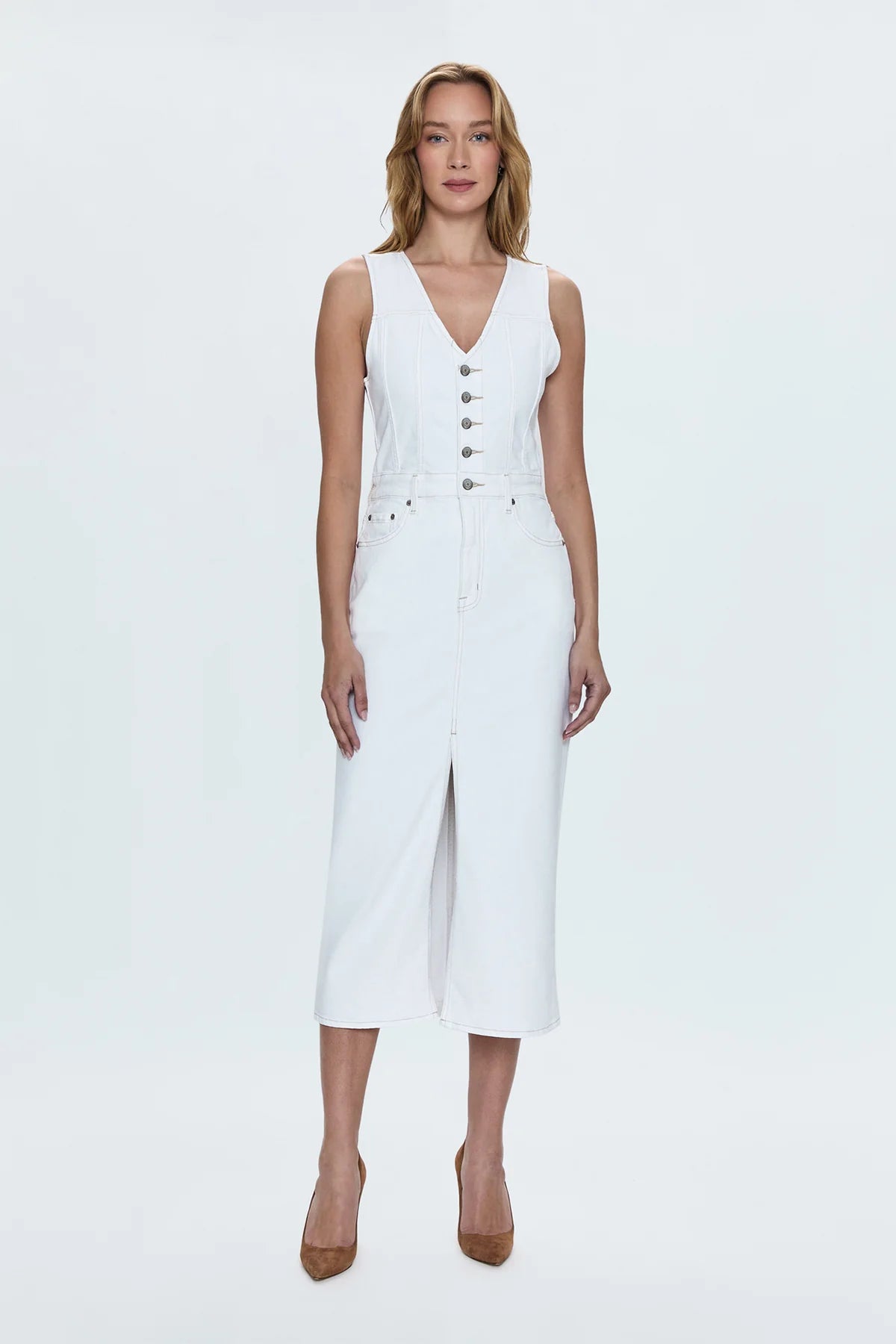 Alex Midi Dress-Le Blanc