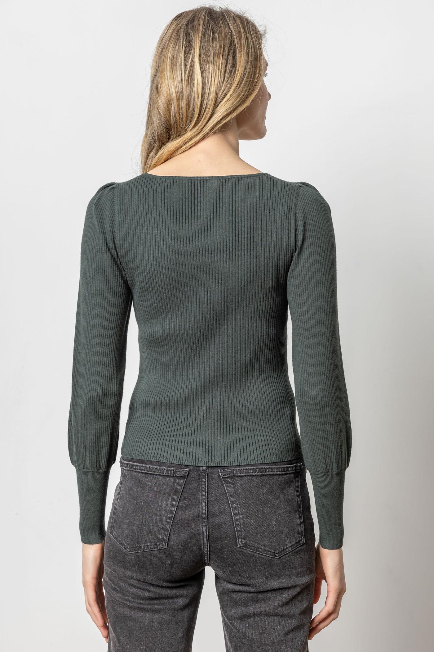 Full Sleeve Square Neck Sweater-Loden