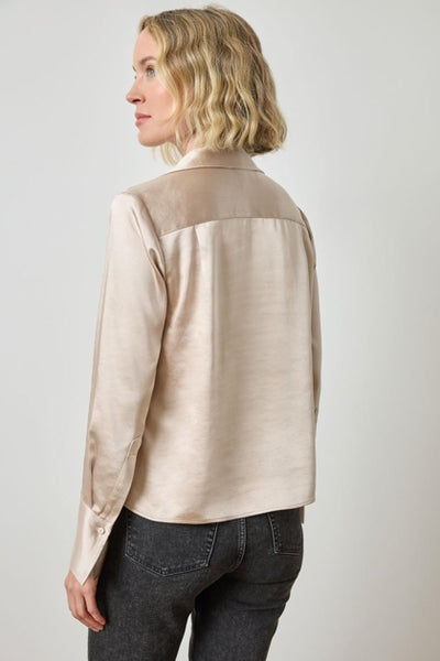 Satin Button Down-Angora