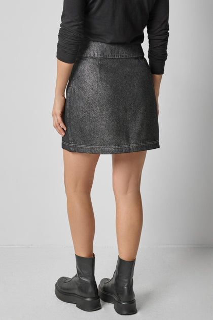 Metallic Mini Skirt-Copper Denim