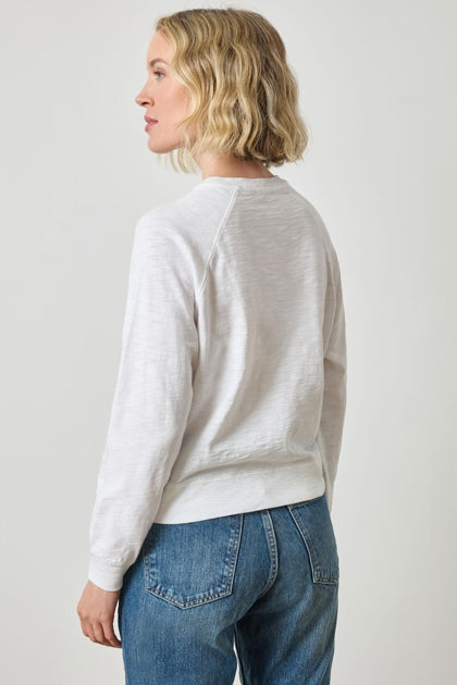 Metallic Printed Raglan Sleeve Graphic Tee
