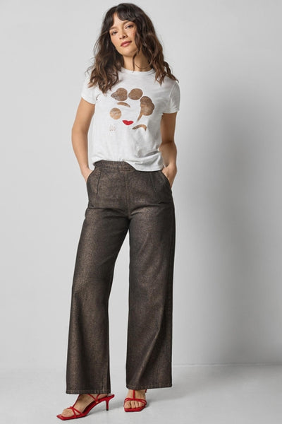 Metallic Printed Short Sleeve Graphic Tee