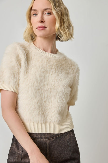 Short Sleeve Brushed Crewneck Top