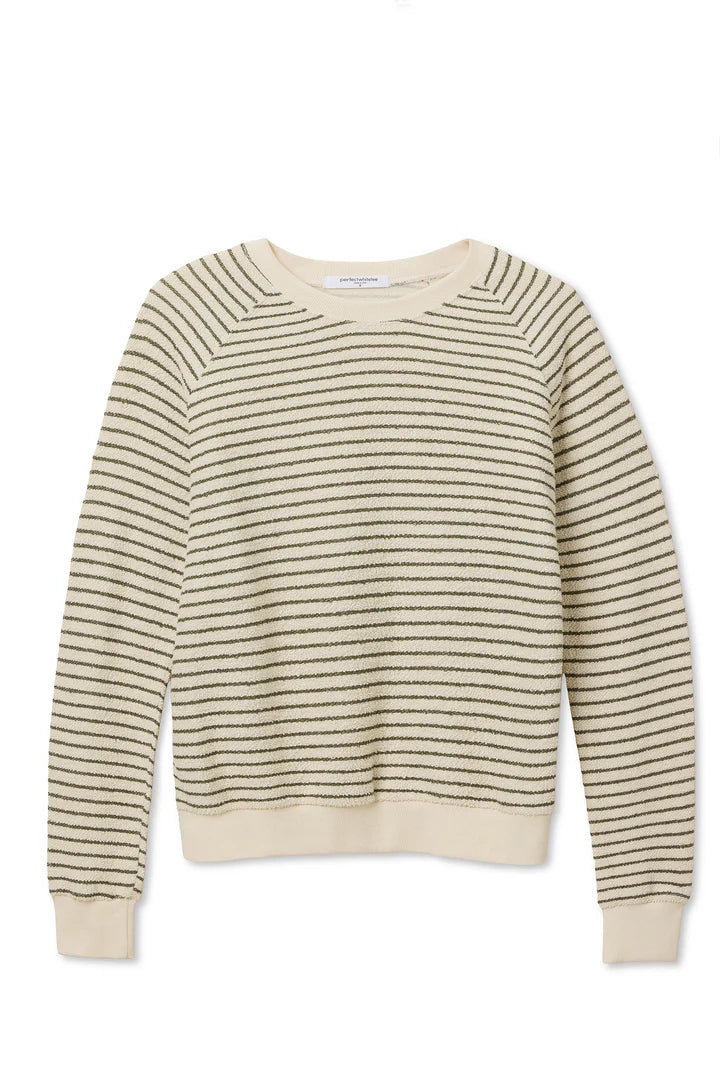 Alexi French Terry Sweatshirt-Green Stripe