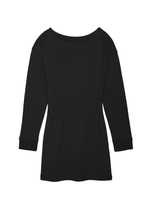 Ronni Sweatshirt Dress-Jet Black