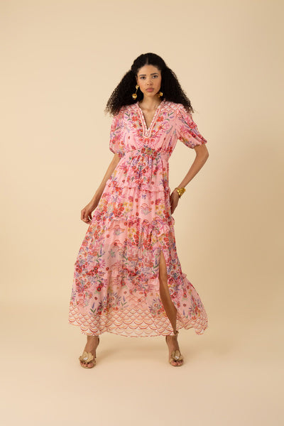 Pink Floral Maxi Dress