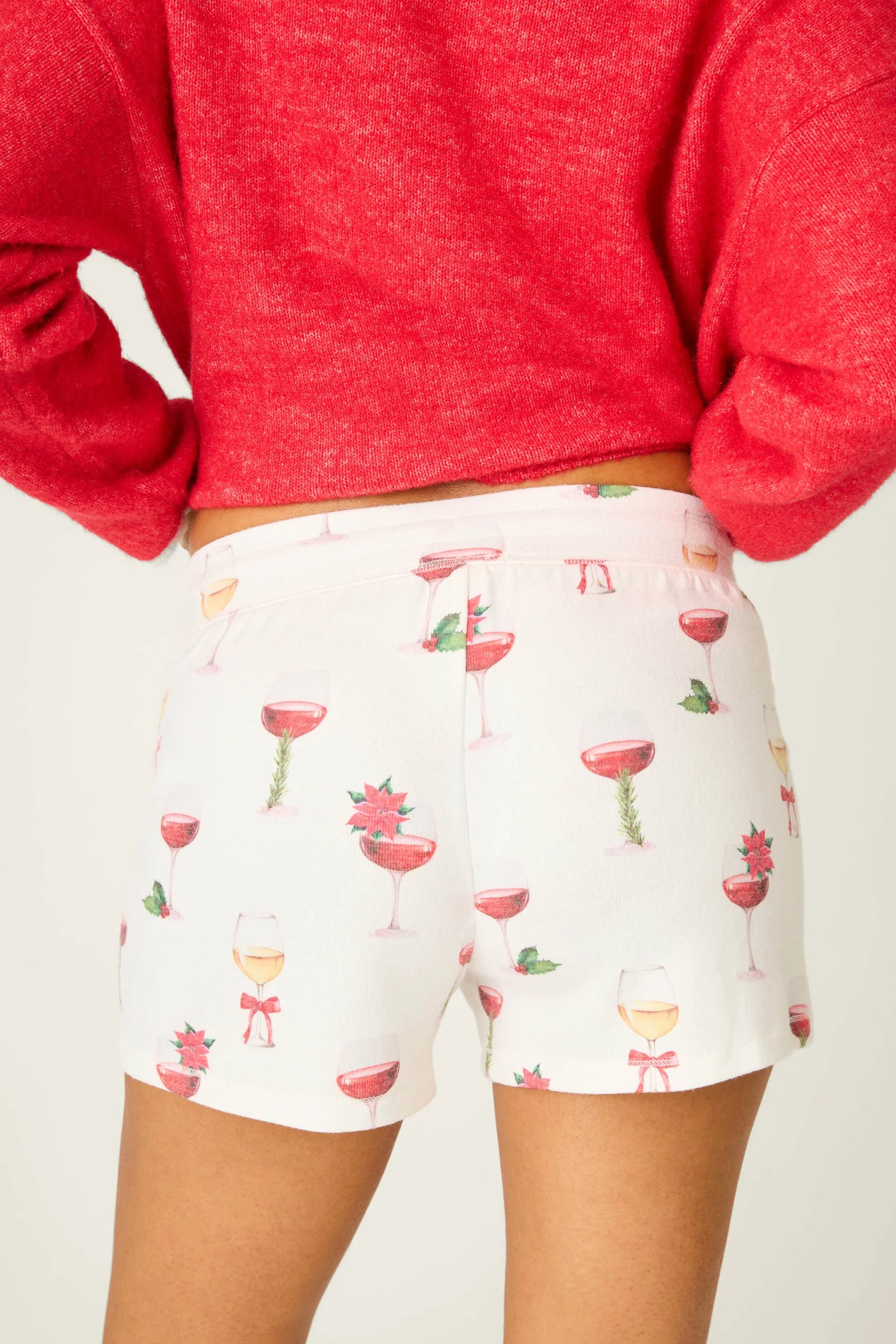 Let's Get Toasty Holiday Wine Print Shorts