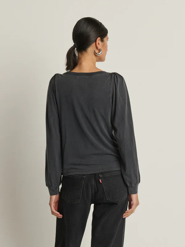Sammy Envelope Neck Tee-Vintage Black
