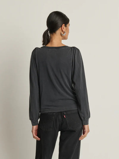 Sammy Envelope Neck Tee-Vintage Black