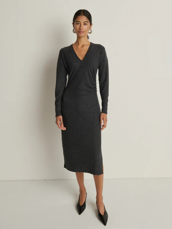 Sandrine Midi Dress-Heather Charcoal