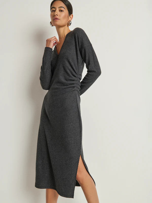 Sandrine Midi Dress-Heather Charcoal