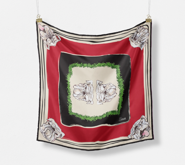 Small Premium Silk Scarf-"Where My Dawgs At?"