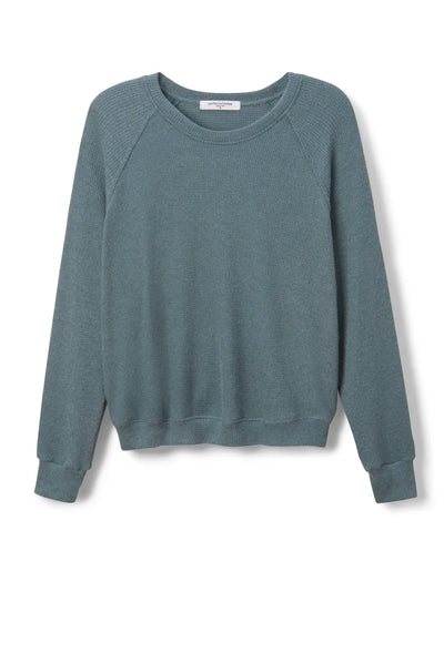 Cooper-Brushed Waffle Raglan Crew-Slate