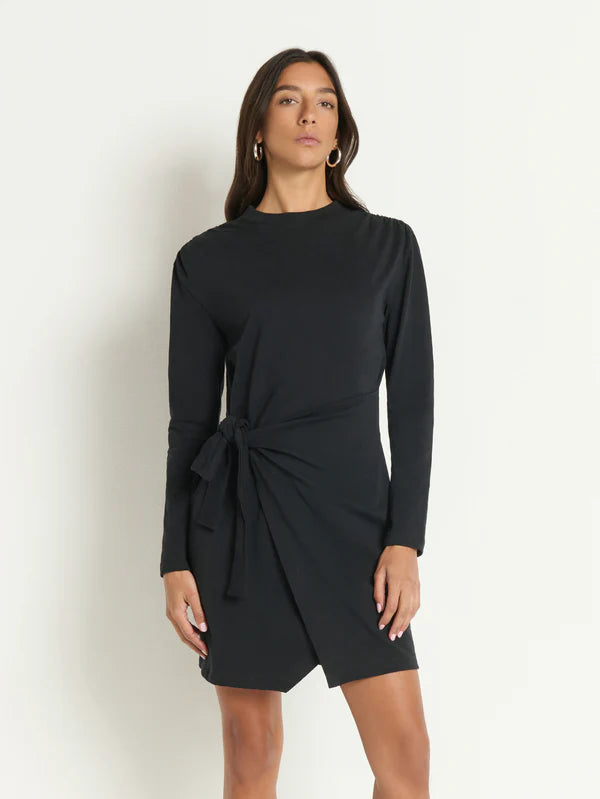 Taylor Wrap Dress-Jet Black