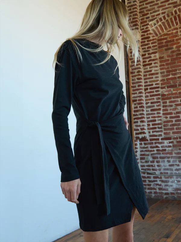 Taylor Wrap Dress-Jet Black