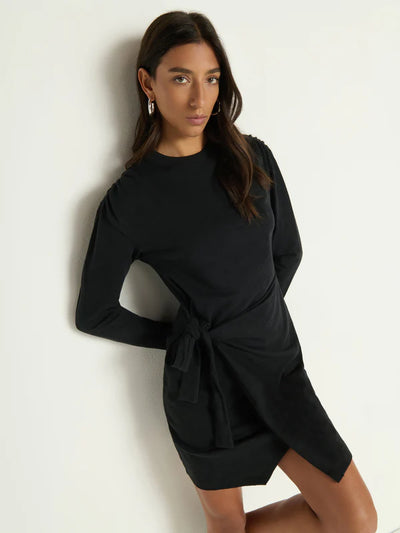 Taylor Wrap Dress-Jet Black