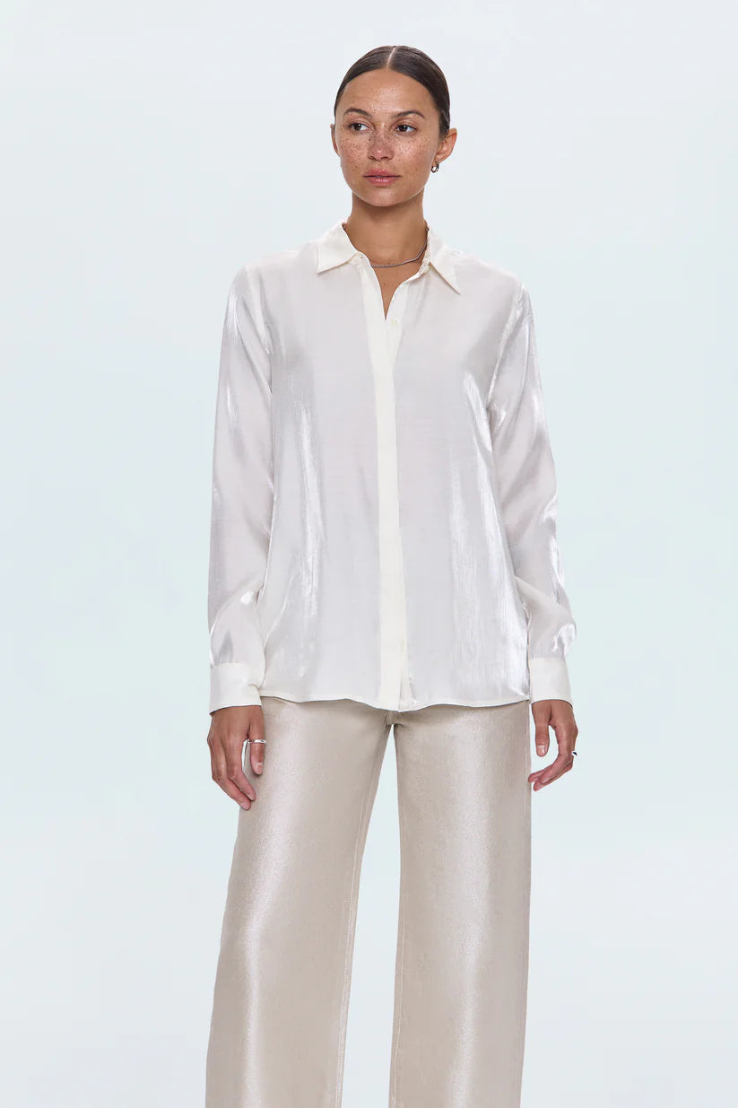 Tilda Button Up-Ecru