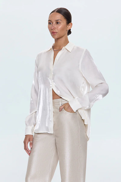 Tilda Button Up-Ecru