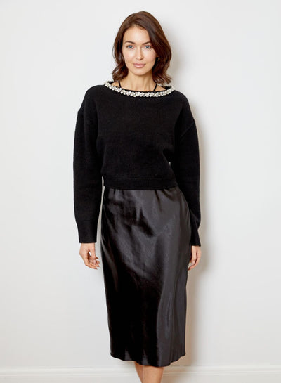 Jessie Sweater Dress Combo-Black