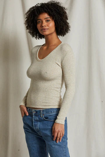 Whitney Sweater Rib U Neck Tee