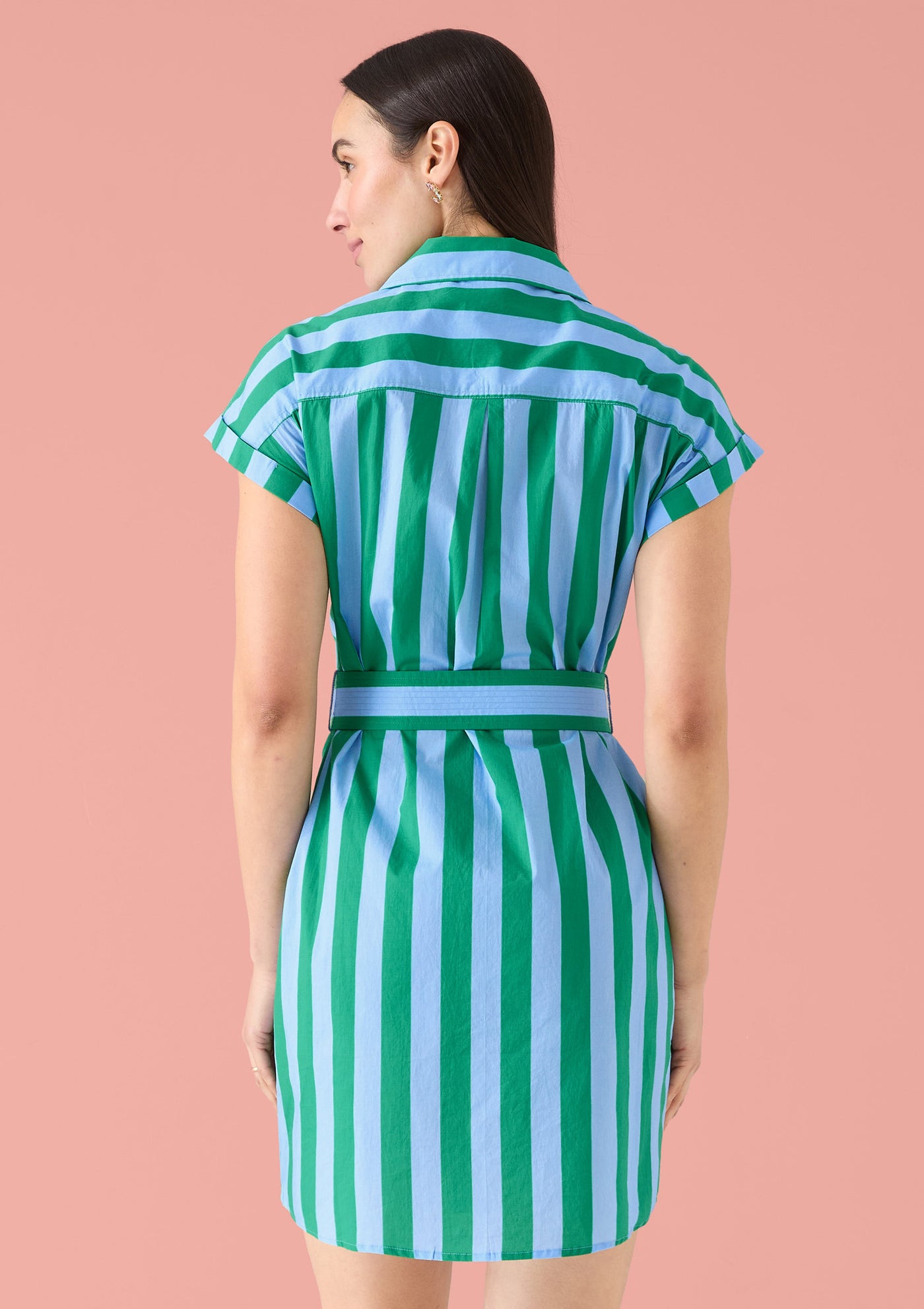 Whitney Dress-Parasol Stripe With Embroidery