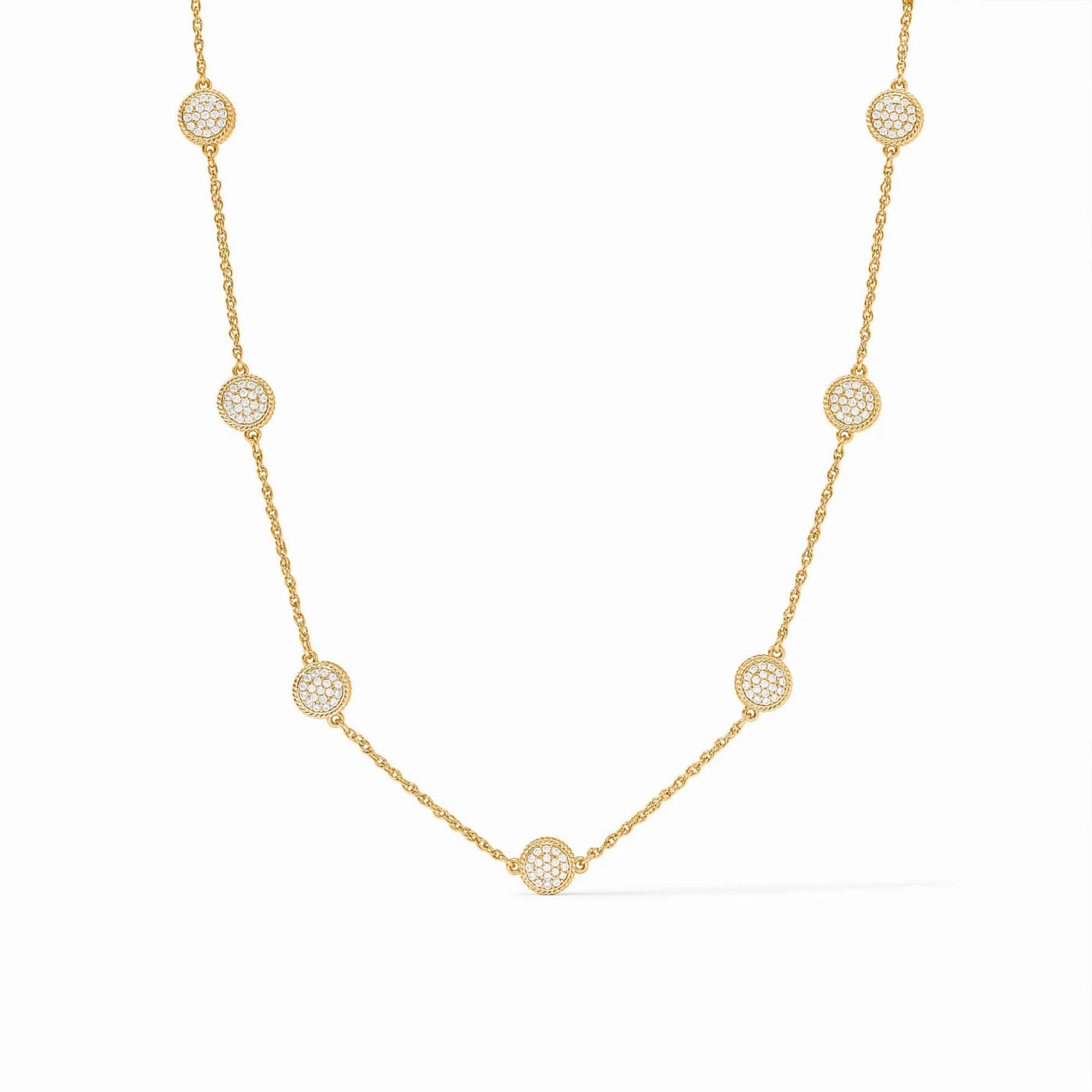 Windsor Delicate Station Necklace-Gold and Pave