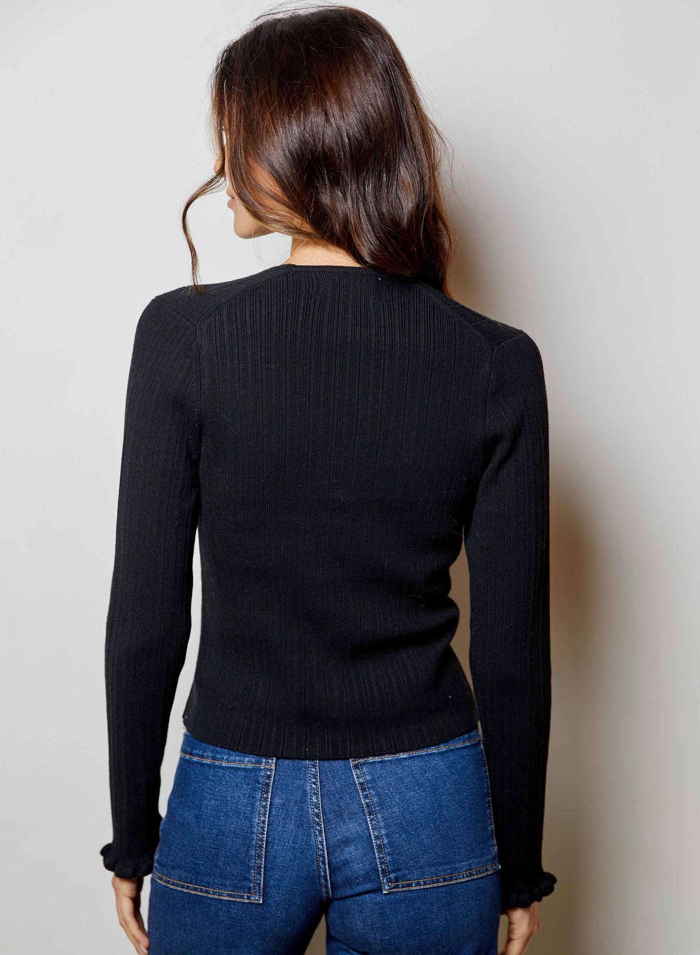 Doris Sweater Top-Black