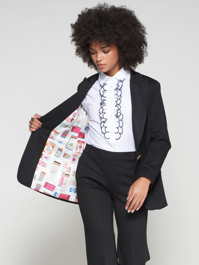 Sophia Knit Blazer-Black