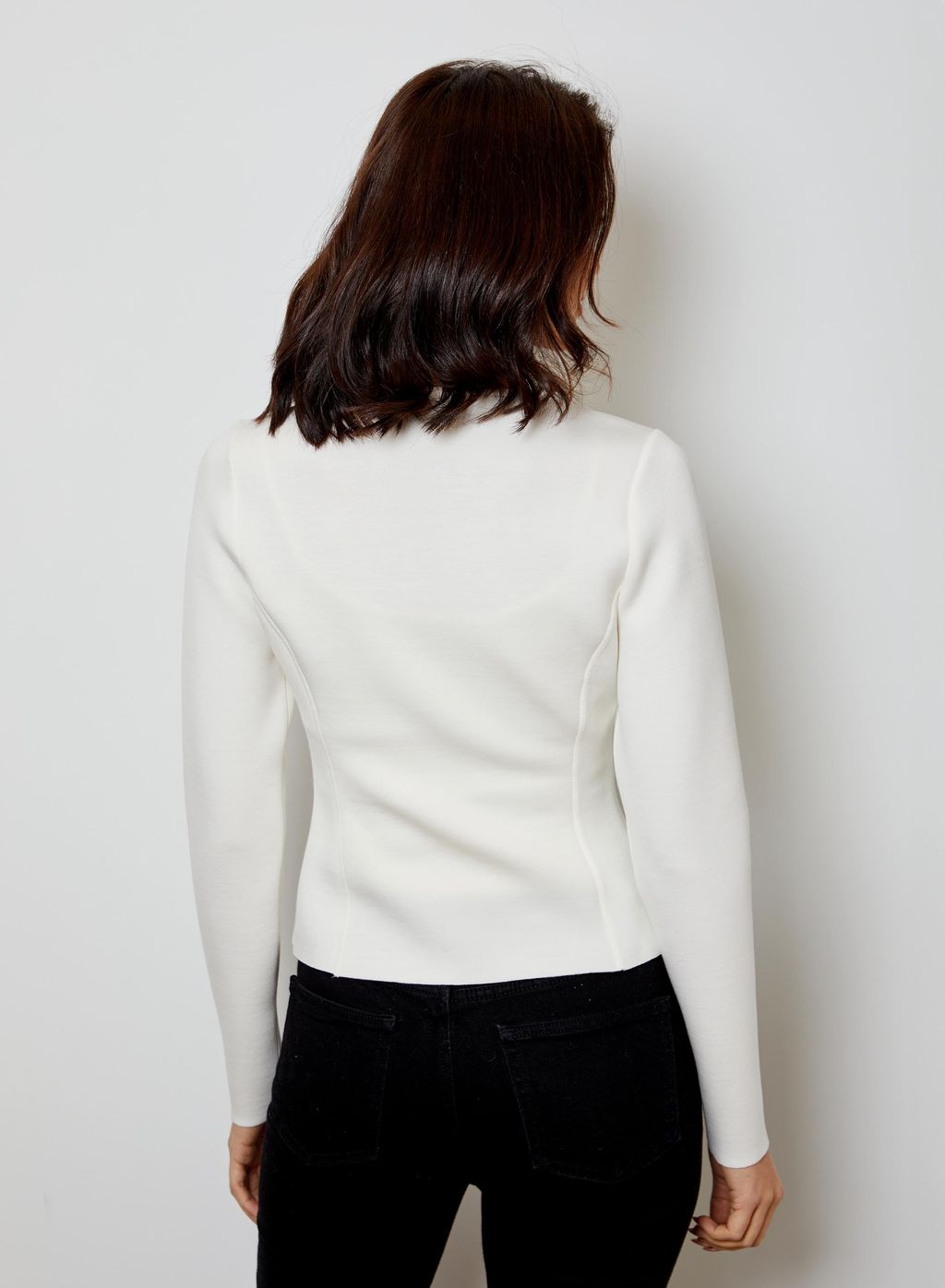 Brandy Zip Front Top-White