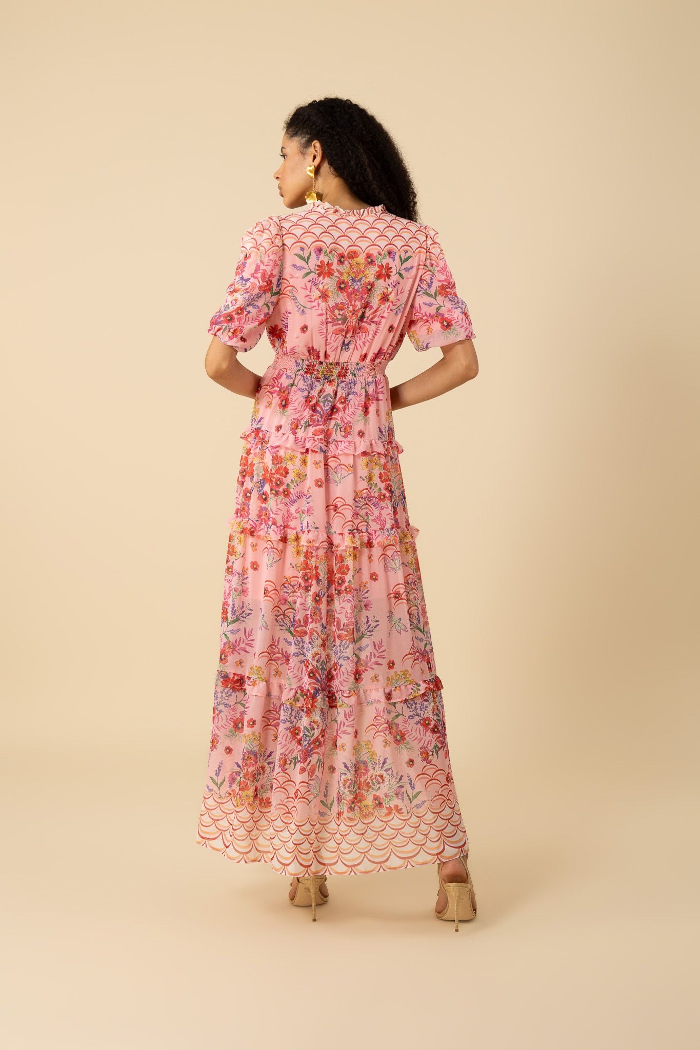 Pink Floral Maxi Dress