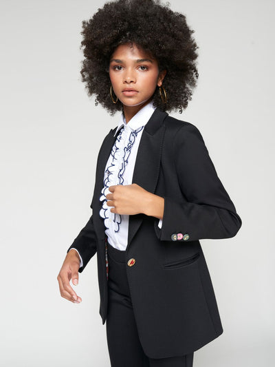 Sophia Knit Blazer-Black