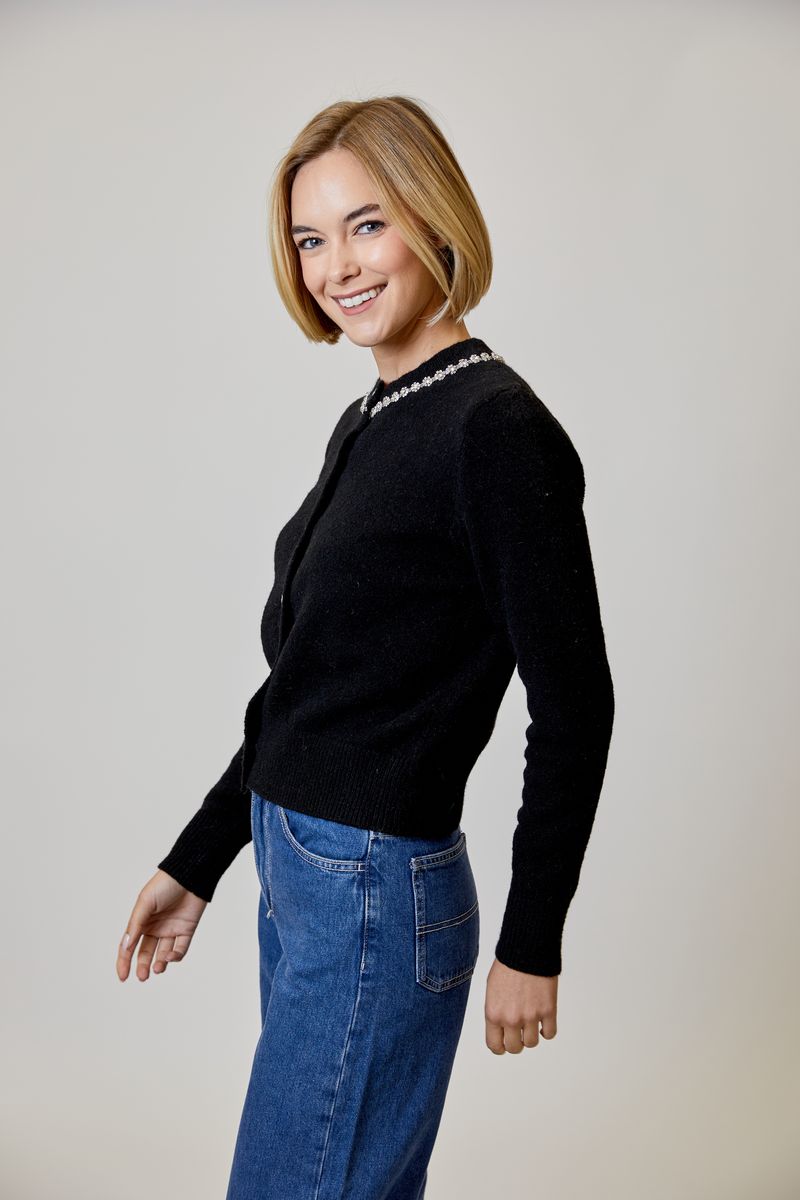 Jeweled Button Cardigan