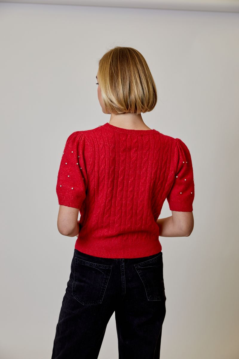 Jeweled Embellished Sweater Top