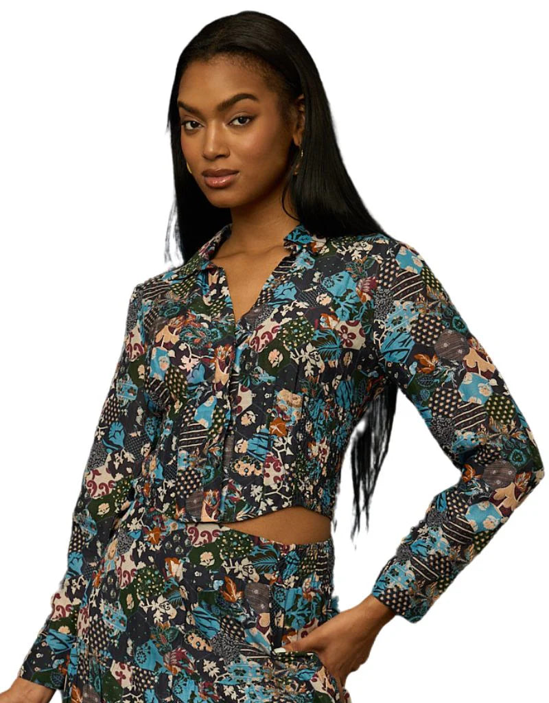 Felix Button Down Top-Theodora Print