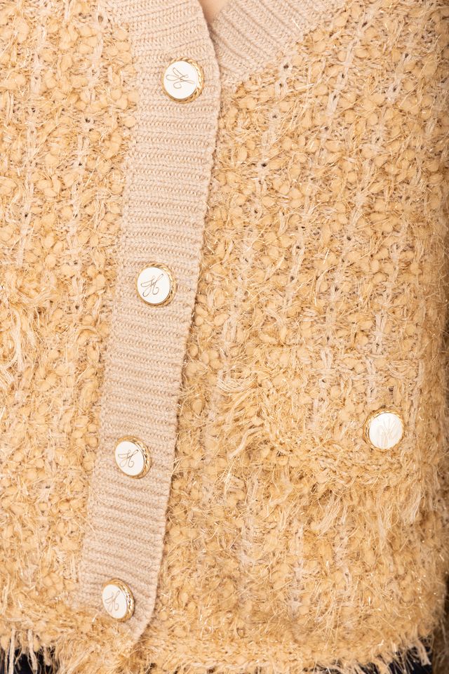 Madalyn Boucle Cardigan-Beige