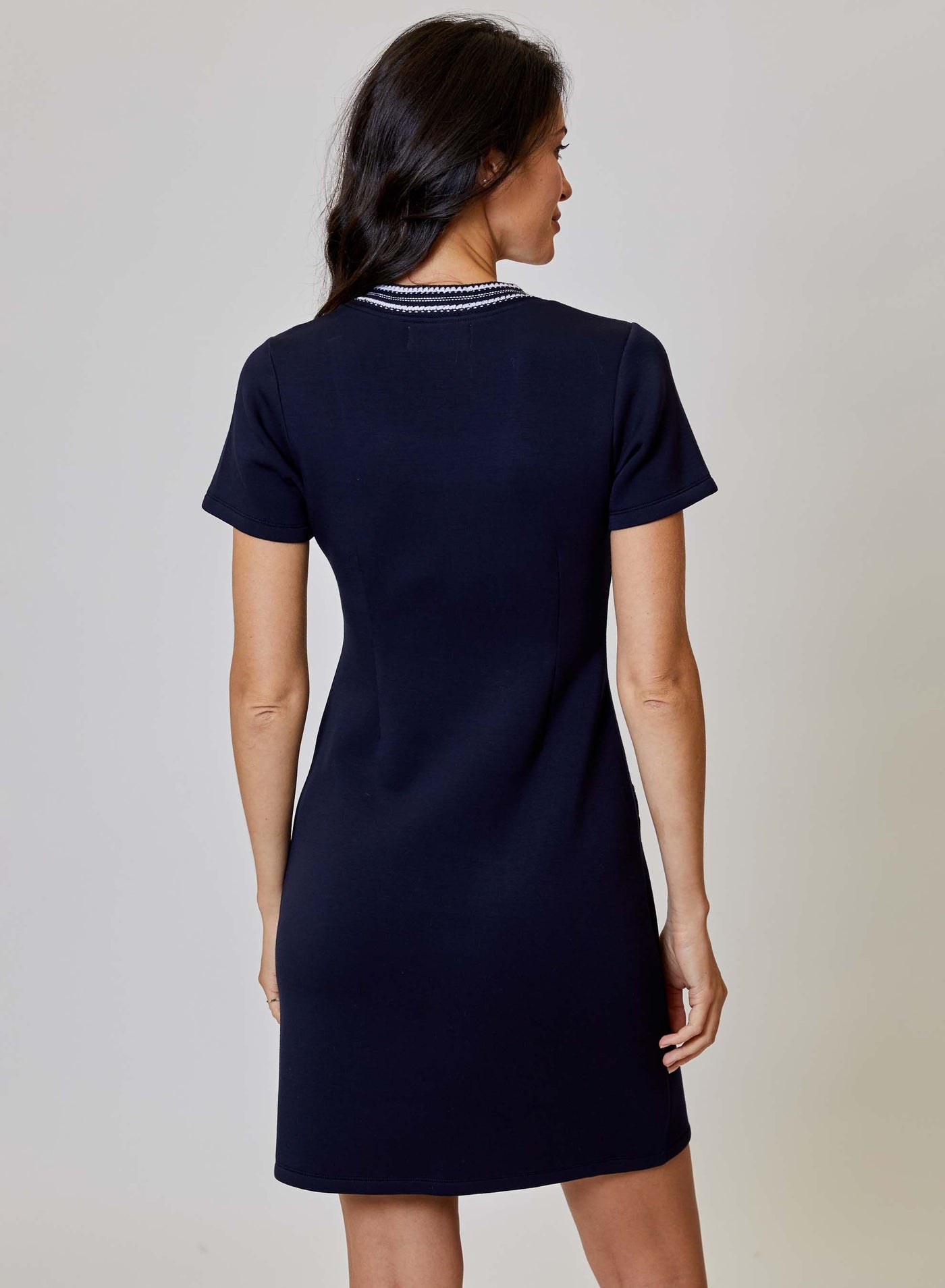 Navy and White Scuba Dress