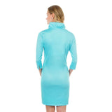 Ruffleneck Dress-Turquoise