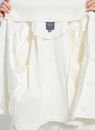 Maude Cropped Peacoat-Winter White