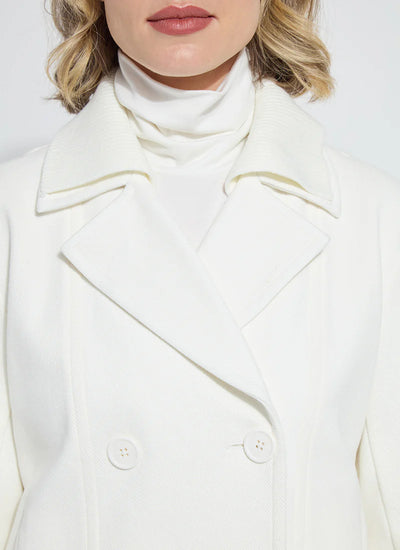 Maude Cropped Peacoat-Winter White