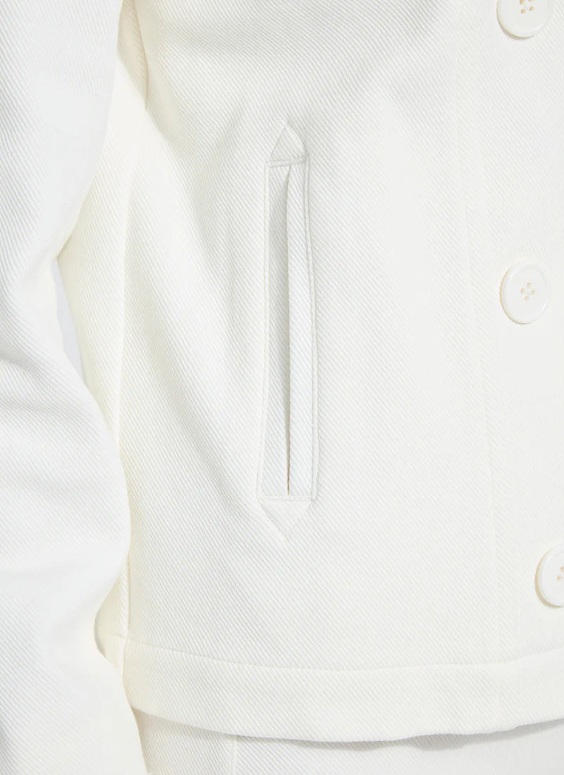 Maude Cropped Peacoat-Winter White