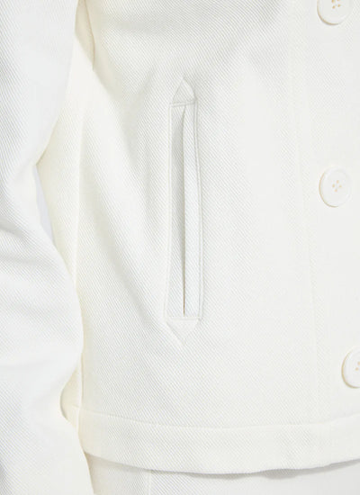 Maude Cropped Peacoat-Winter White